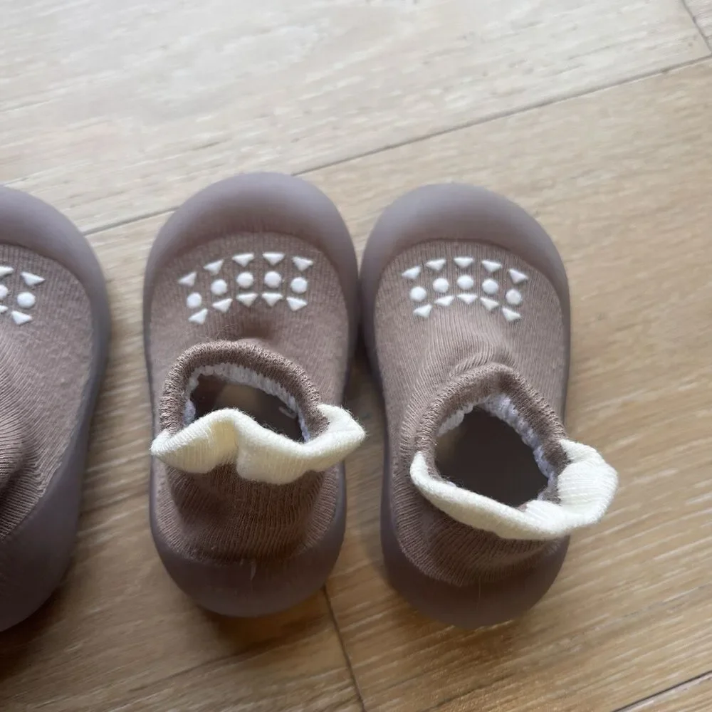 Baby Sock Shoes Baby Walking Shoes Infant Non-Slip Breathable Slippers/2 Pairs